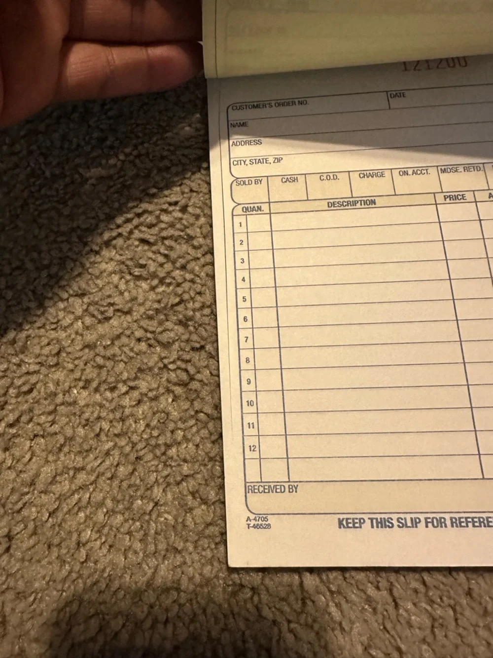 DC4705 - Adams Carbonless 2-Part Sales Book,‎ 4 3/16